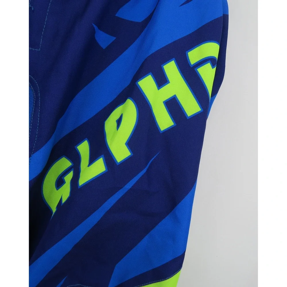 Alpha Cycle Gear Blue Neon Yellow Motocross Off Road Race Pants Men 36 gear pads